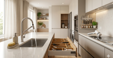 produtos que resolvem problemas da casa organizando cozinha moderna